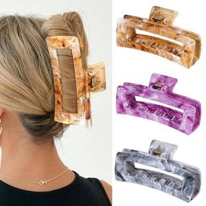 lot 6664 image: SHINLEA 3Pcs Hair Claw Clips for Women, 5 Inch Non slip Large Claw Clip, Reference Ink Painting Design, Ideal for Home Party and Work Styling, Hair Accessories for Girls Gift (Brown Gray Purple)