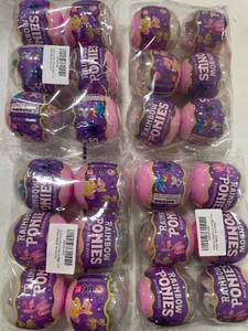 lot 6671 image: 4 Packages Rainbow Ponies Building Blocks, 6 Eggs Per Package