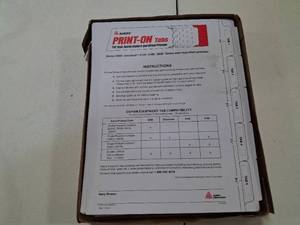 lot 6675 image: Avery print on Tabs 5 tabs double reverse collated- white unpunished 150 sheets 9x11