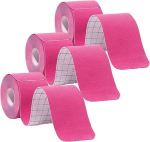 lot 6686 image: 3 Rolls Kinesiology Tape Precut, Athletic Sports Tape Adhesive for Muscles Ankle Neck Knee Shoulder Promotes Recovery and Providing Support, (Total 60 Precut Strips - BLACK  RED  BLUE