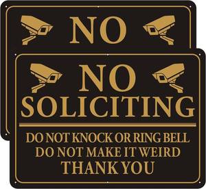 lot 6713 image: Funny No Soliciting Sign for Home or House 10 7 (2 Pack)   Do Not Knock or Ring Bell, Don t Make It Weird   Weather-Resistant Aluminum Sign for Door, Porch, Yard, Office, or Business (B&G-DN-2PACK 10X7)