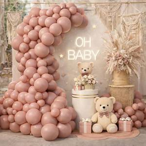 lot 6715 image: Blush Pink Balloons Arch Kit - 100 Packs, Different Sizes 12, 10, 5 Inches - Premium Retro Pink Balloons for Boho Birthday, Baby Shower, Wedding Party Decoration