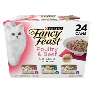 lot 6719 image: Purina Fancy Feast Grilled Variety Pack with Chicken, Turkey & Beef Flavor Wet Cat Food Cans - 3oz24ct