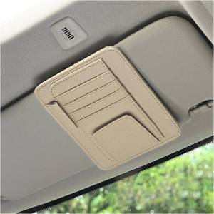 lot 6763 image: Augeny Car Sun Visor Organizer, Small Auto Visor Organizer and Storage, Registration and Document Holder, Vehicle Accessories for Sunglasses, Document, Card, Pen, Driver License - BLUE