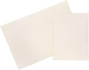 lot 6795 image: JAM PAPER Two Pocket Textured Linen Presentation Folders - Letter Size Business Folder - Ivory - 6Pack
