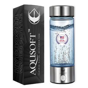 lot 6801 image: AQUSOFT 14.2 oz420ml Portable Hydrogen Water Bottle with SPE-PEM Technology Type-C USB Rechargeable Hydrogen Water in 3 Minutes  Borosilicate Glass Hydrogen Water Ionizer Cup  2-in-1 Usage Modes