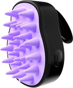 lot 6816 image: Sonic Scalp Scrubber- Electric Scalp Massager for Hair Growth, Water Resistant Vibrating Head Massager & Dandruff Removal, Scalp Exfoliator (Blue) (Black-Purple), 4.5 Ounce
