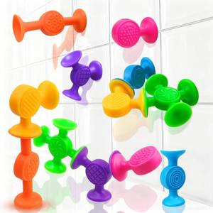 lot 7064 image: Jofan 12 Pack Suction Cup Bath Toys Texture Sensory Toys for Kids Toddlers Boys Girls Easter Basket Stuffers Gifts Fillers Party Favors