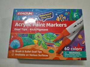 lot 7071 image: SyncFun Acrylic Paint Markers 60 Colors.