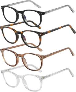 lot 7075 image: Reading Glasses for Women Men Square Oval Readers with Spring Hinge Anti UV Glare