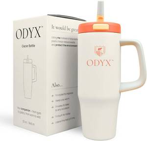lot 7092 image: Glacier Bottle   32oz Insulated Stainless Steel Water Bottle with Flip Straw Lid, One-Button Open, Leakproof & BPA-Free, Recyclable Travel Tumbler for Work, Home, or Journey (Retro Mint)