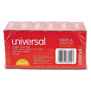lot 7163 image: 83410 Invisible Tape, 34 x 1000, 1 Core, Clear, 6 Rolls per Pack