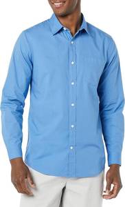 lot 7175 image: Amazon Essentials Mens Long-Sleeve Regular-Fit Stretch Poplin Shirt size extra small