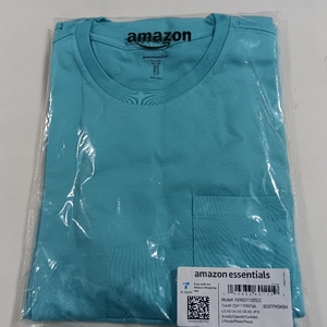 lot 7180 image: Amazon Essentials Mens Light Blue Shirt With Front Pocket, TWO PACK, Extra Small