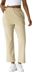 lot 7182 image: Womens Moisture-Wicking Crop Flare Pants - Shockcord Waist, Compressive Fabric & Side Pockets  Yoga,Fitness,Daily Use Size Extra Small