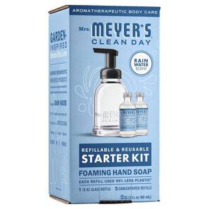 lot 7569 image: Mrs. Meyers Clean Day Rain Water Scent Foam Hand Wash Starter Kit
