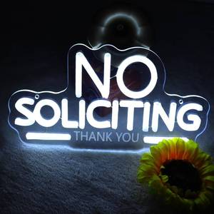 lot 7584 image: No Soliciting Neon Sign, Dimmable No Soliciting Sign Neon Light for House or Business Home Door Offices, Apartment Interior Sign (11.42 x6.3 )