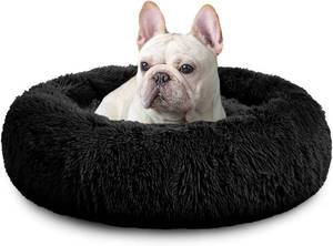 lot 7594 image: MFOX Calming Dog Bed (SMLXL) for Medium and Large Dogs Comfortable Pet Bed Faux Fur Donut Cuddler Up to 15305090lbs