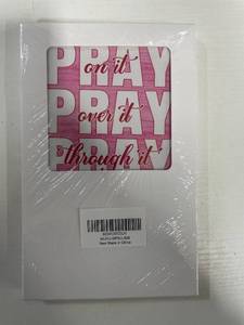 lot 7626 image: Pink Desk Sign, 5 Inch Wooden Decorative Sign - Pray On It, Pray Over It, Pray Through It - Stylish Girls Room Bedroom Ornaments, Bathroom Teen Shelves Decor, for Home Dorm Desk Accessories - A09