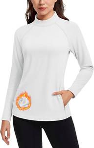 lot 7630 image: TACVASEN Womens Thermal Shirts Mock Turtleneck Fleece Lined Long Sleeve Underwear Water Resistant Athletic Base Layer Size XL