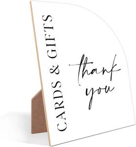 lot 6155 image: Cards And Gifts Sign for Wedding, Minimalist White Arch Sign, Wedding Accessories for Reception, Party Supplies And Decorations for Bridal Shower Activities, Baby Shower, Engagement Party, 20