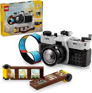 lot 6041 image: LEGO Creator 3 in 1 Retro Camera Toy, Transforms to Retro Video Camera or to TV Set, Photography Gift for Boys and Girls Ages 8 Years Old and Up Who Enjoy Creative Play, 31147