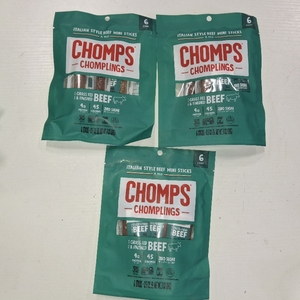 lot 6056 image: 3 Bags CHOMPLINGS Italian-Style Beef Sticks - 6ct0.5oz