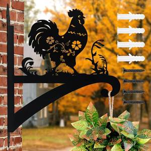 lot 6059 image: Hanging Plant Bracket Iron Decorative Chicken Silhouette Plant Hangers Indoor and Outdoor, Wall Mounted Hanging Plant Holder for Flower Pot Lantern Bird Feeder Wind Chimes