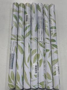 lot 4461 image: 7 Rolls HAOKHOME Boho Peel and Stick Wallpaper Green Leaves Removable Vinyl Self Adhesive Contact Paper for Bedroom 17.7in x 9.8ft
