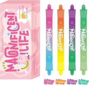 lot 5895 image: 2 Boxes Pastel Highlighters and Highlighter Set for School - 8 Assorted Colors, Dual Tip 4-Pack with No-Bleed Quick Dry Ink, Chisel & Bullet Tips  (Dopamine)