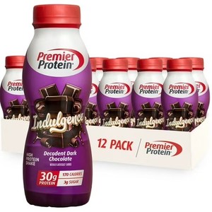 lot 5995 image: Premier Protein Indulgence Shake, Decadent Dark Chocolate, 30g Protein, 11.5 Fl Oz, 12 Ct