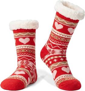 lot 5998 image: LIGHT DOT Womens Fuzzy Slipper Socks with Grippers Super Soft Warm Fleece Lined Cozy Home Socks Winter Gifts
