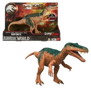 lot 6004 image: Jurassic World Epic Attack Baryonyx Dinosaur Toy Figure, Double Damage, Lights & Sounds