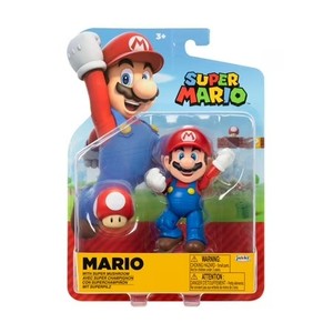 lot 6006 image: Super Mario 4 Inch Action Figure - Mario with Red Power Up