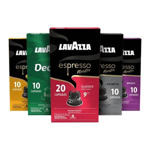 lot 6229 image: Lavazza Espresso Variety Pack of Aluminum Capsules Compatible with Nespresso Original Machines, Contains Light, Medium, and Dark Espresso Roast (60 Capsules)