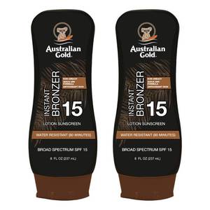 lot 6258 image: Australian Gold SPF 15 Lotion Bronzer, Twin Pack, 8 FL Oz (Pack of 2)