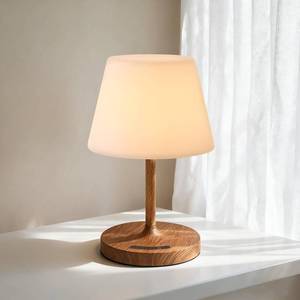 lot 6282 image: Cordless Touch Table Lamp, 4000mAh Rechargeable Small Desk Lamp with 3 Color Temperatures & Stepless Dimming, Portable LED Bedside Lamp for Bedroom, Living Room, Patio & Camping, Wood Grain