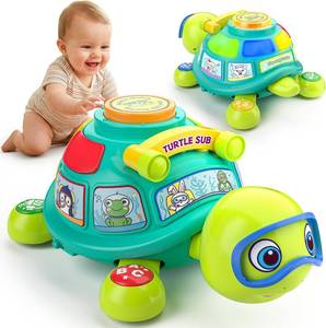 lot 6349 image: Vahome Musical Crawling Turtle Toy for Babies 3 12 Months, Light-up Educational Baby Toy for 6 7 8 9 10-12 Month Old Boy Girl, Bilingual Development Infant Gifts for 3 4 5 6-12 Months (Green)