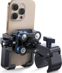 lot 6392 image: JOYROOM Motorcycle Phone Mount Holder Capture the Scenery AnytimeDual Vibration Dampener Electric Scooter Accessories Holder Handlebar for Electric ScooterE-BikeStroller