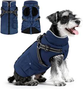 lot 6401 image: Dog Winter Coat with Harness Built-in  Waterproof Dog Jacket with Zipper &amp Fleece Lining  Reflective Cold Weather Coat for Small Medium Large Dogs, COLOR IS GREEN