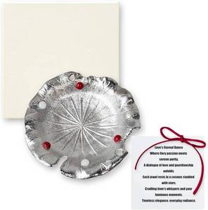lot 6425 image: Ring Holder Tray Aesthetic Trinket Dish Tray Jewelry Dish Organizing Necklace Earrings, Warming Engagement Bride Birthday Gifts for Mom Best Friend Sister (Red Turquoise & White Jade)