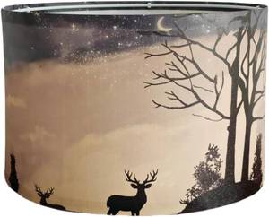 lot 6828 image: Drum Deer Lamp Shades for Table Lamps 12 Top x 12 Bottom x 8 High Linen Lampshade Lamp Shade with E27 to E26E14 Adapters for Floor Lamps Bedside Lamps Pendant Lights, Assembly Required
