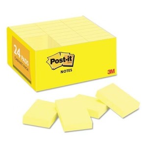 lot 6850 image: 18 boxes Post-it 1 12 x 2 24ct 100 Sheets  Pad Original Pads - Canary Yellow