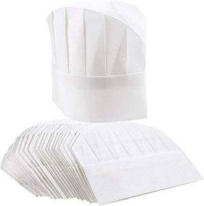 lot 6863 image: Juvale Chef Hats - Large White, 24 Pack - Adjustable Disposable Paper Chef Hats for Kids & Adults - Pizza Party Decorations & Cooking Gifts