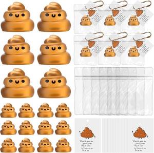 lot 6872 image: Wettarn 24 Sets Poop Gifts Inspirational Stress Ball with Support Card Positive Stress Relief Prank Poop Ball Thank You Appreciation Gift for Employee Coworker Teacher Nurse Week