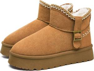 lot 6884 image: FINIWOR Snow Boots for Women Waterproof, Warm Fur Lined Mini Womens Boots Winter, Fall Ankle Boots Platform Non-slip size 38
