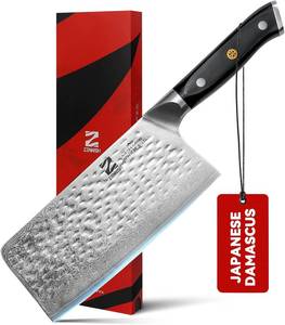 lot 6887 image: Cleaver Knife 7 Meat Cleaver - Japanese AUS-10 Damascus Steel 60HRC - Ultra Sharp Meat Cutting Knife with Full Tang G10 Handle - Professional Chinese Chef Knife for Kitchen, Gift Box, Chef Choice