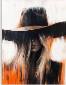 lot 6891 image: Southwestern Decor, Western Wall Decor - Cowgirl Wall Art, Unframed 13 x 17