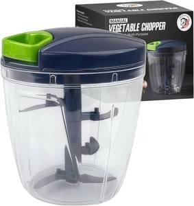 lot 6952 image: INCITATUS - Manual Garlic Chopper - Pull String Chopper - Manual Food Processor - Vegetable Cutter 30 fl oz - Pull Cord Onion - BPA Free Bowl & Stainless Steel Blades