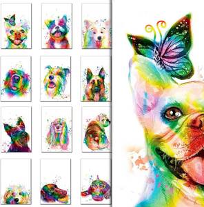 lot 6958 image: Mr.lucky Artwork 20 Greeting Cards, Rainbow dog Thank You Cards With Envelopes Watercolor Painted Dogs Thank You cards Bulk Note Cards Stationery Box Set For All Occasions Birthday Thank You Wedding.